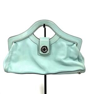 Marc Jacobs Mint Green Leather Top Handle Handbag Made in Italy Silver Hardware